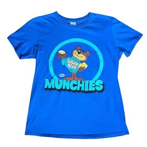 Sugar Bear Munchies Post Graphic T Shirt Size Medium Nostalgic Blue Retro Gildan